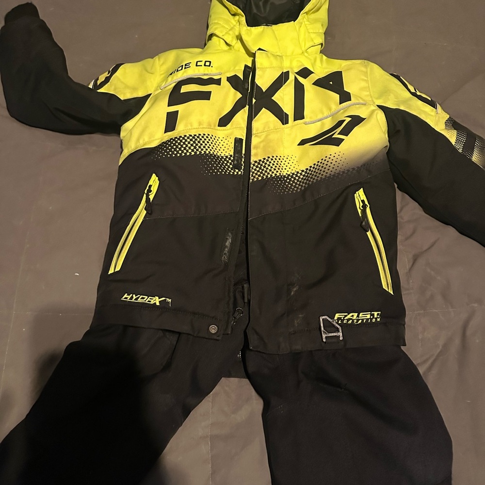 FXR Kids Yellow and Black Fast snowsuit